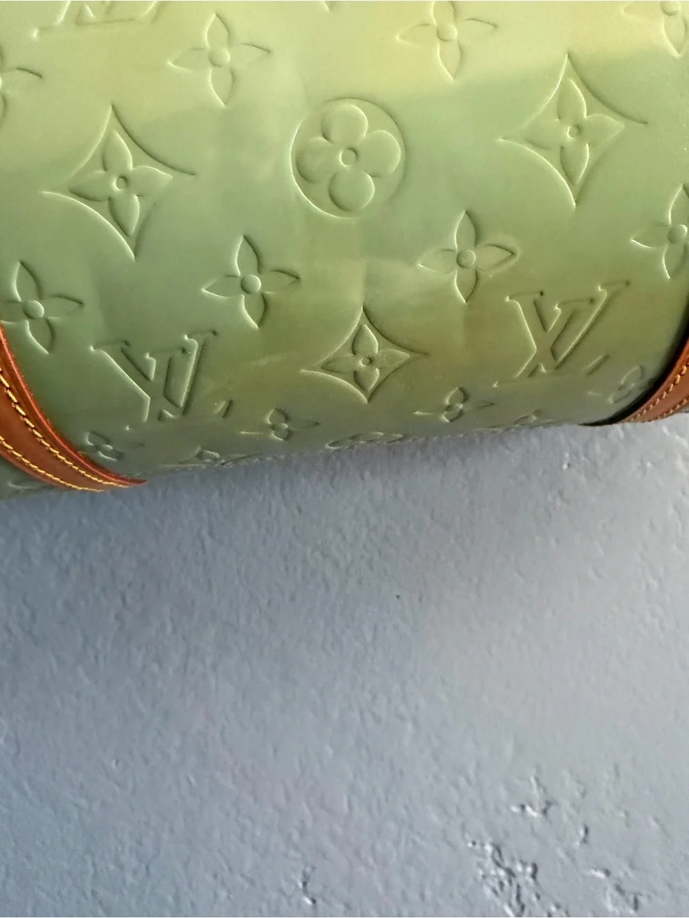 Louis Vuitton Vernis Bedford Pistachio Green Patent Leather Bag Authentic